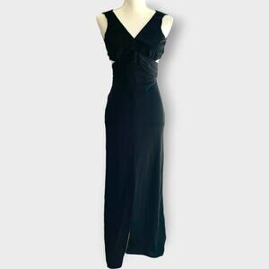 Lilli Diamond Dress Body Con Black Sleeveless Crop Split Size XS Vintage